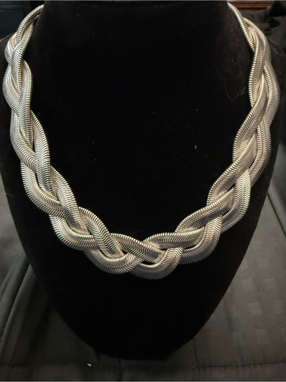 Braided Silver-Tone Statement Necklace - Women Jewelry